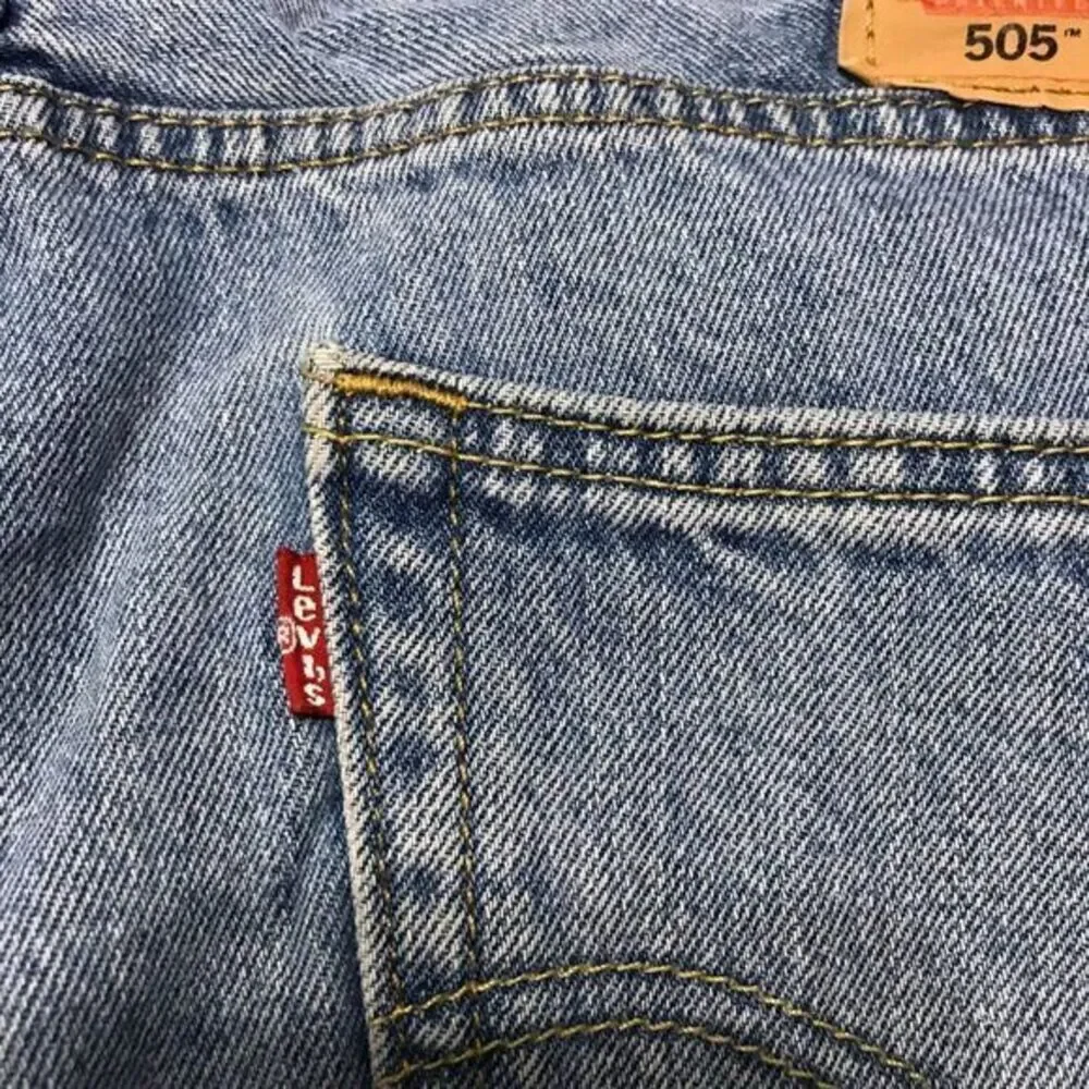 Levis Classic 505‎ well worn faded blue jeans 34X30
